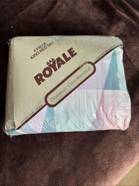 Royale Designer Coordinated King Bed Set in Pastel Blue & Pink